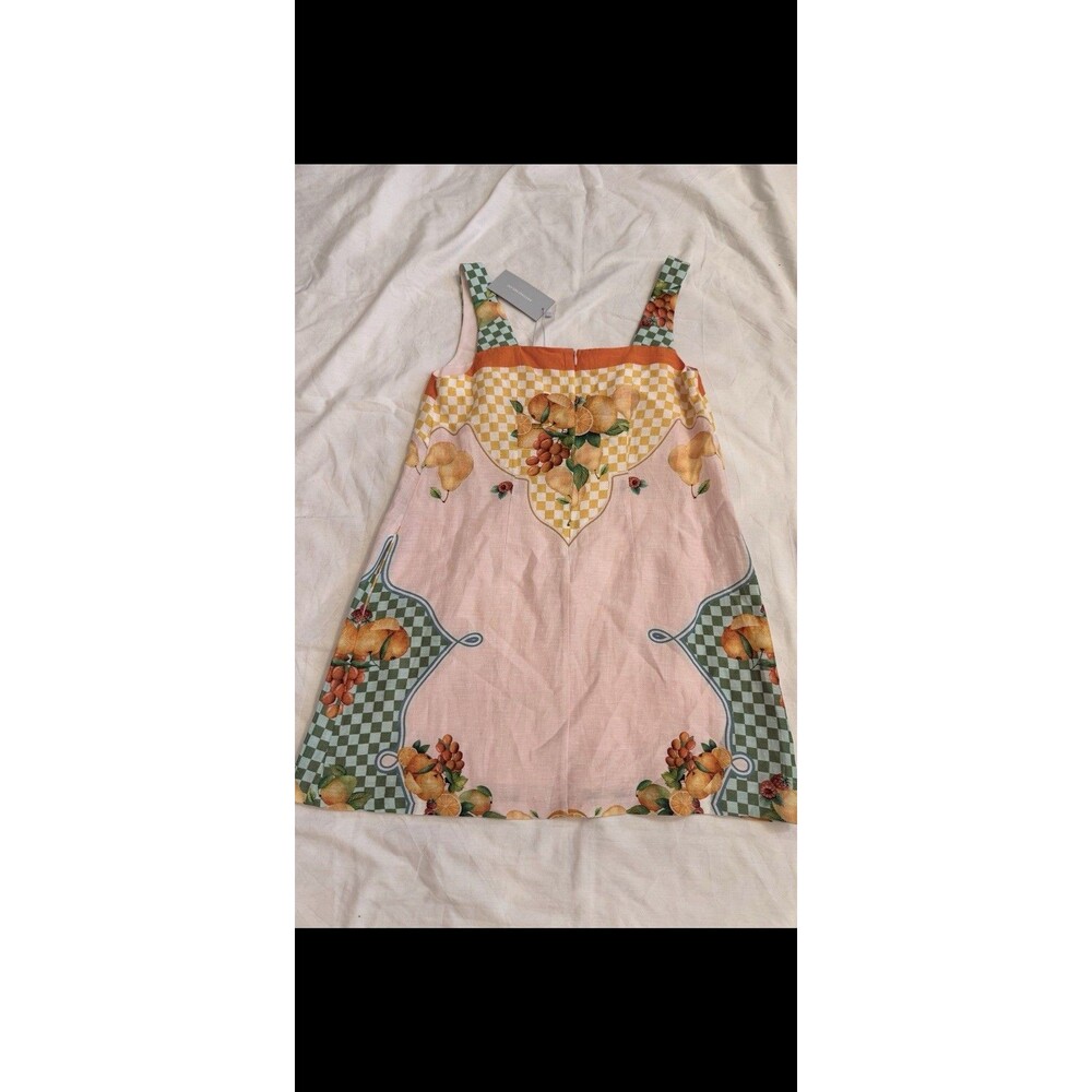 New Antonio Melani Eliana Printed Linen Square Neck Sleeveless Dress Sz Lg - Picture 11 of 11